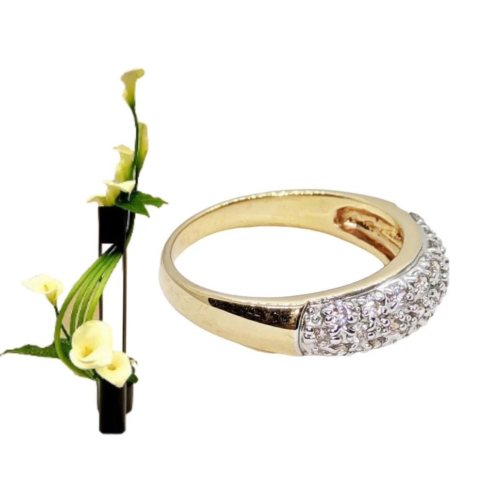 Clear CZ Stones Unisex Gold Plated Ring. Size 10.75. NWOT